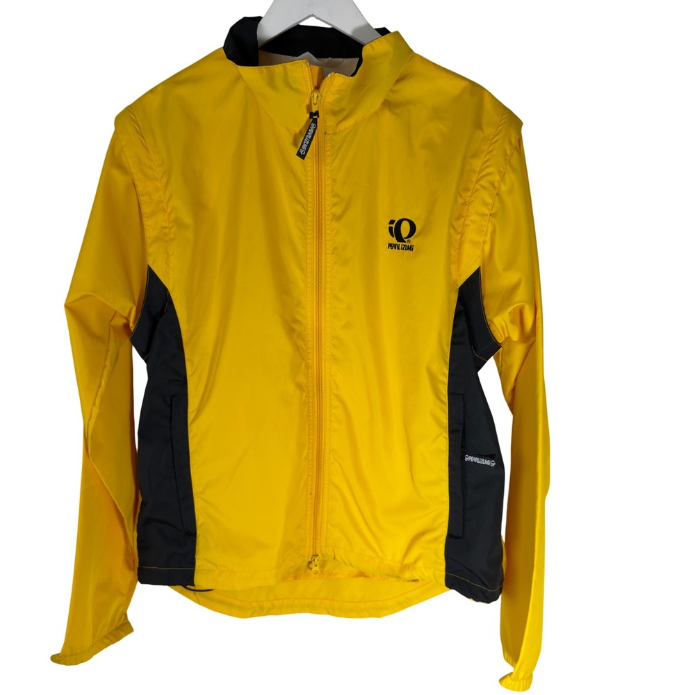 Pearl Izumi Mens Cycling Windbreaker Jacket Yellow Black Full Zip Large